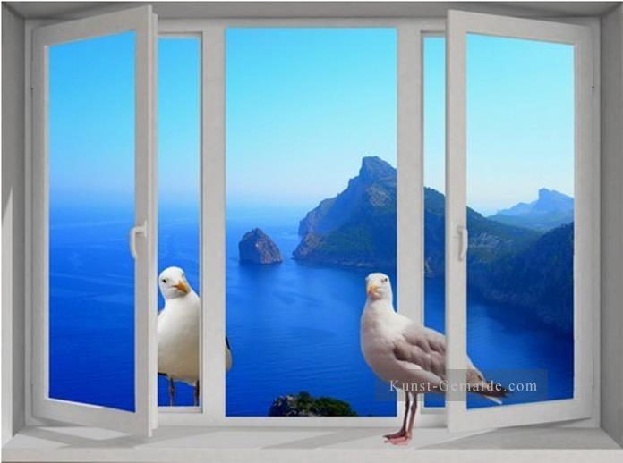 auf dem Fenster Zauber 3D Taube Ölgemälde